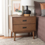 Safavieh Donald 2 Drawer Nightstand , NST6405 - Wheat / Bronze