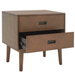 Safavieh Donald 2 Drawer Nightstand , NST6405 - Wheat / Bronze
