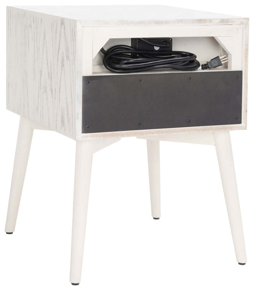 Safavieh Safavieh Scully Nightstand W/ Usb, White Wash / Gold , NST6408 - White Wash / Gold