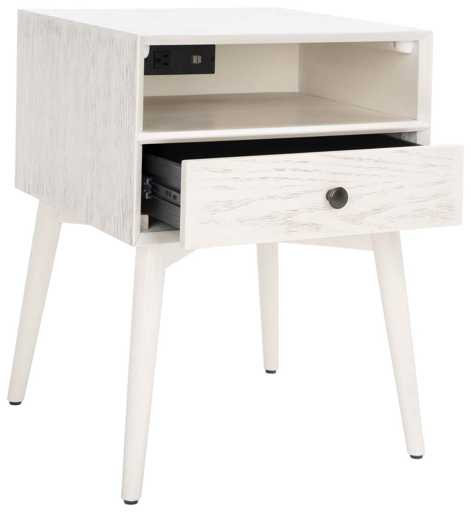 Safavieh Safavieh Scully Nightstand W/ Usb, White Wash / Gold , NST6408 - White Wash / Gold