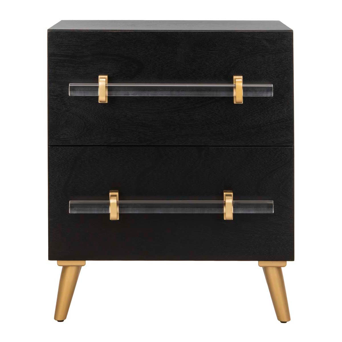 Safavieh Sienne 2 Drawer Nightstand , NST6600 - Black / Gold
