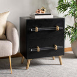 Safavieh Sienne 2 Drawer Nightstand , NST6600 - Black / Gold