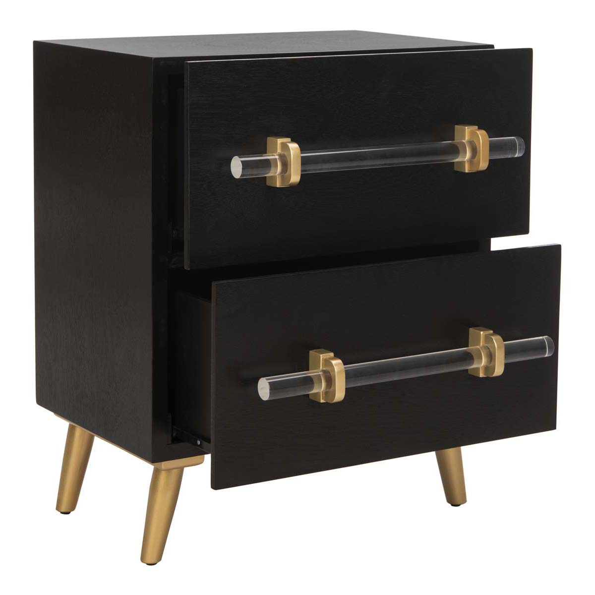 Safavieh Sienne 2 Drawer Nightstand , NST6600 - Black / Gold