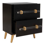 Safavieh Sienne 2 Drawer Nightstand , NST6600 - Black / Gold