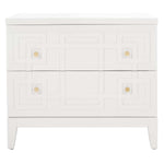 Safavieh Luiza 2 Drawer Nightstand , NST6602 - White / Gold