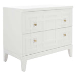 Safavieh Luiza 2 Drawer Nightstand , NST6602 - White / Gold
