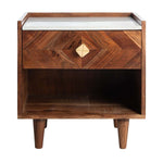 Safavieh Tahseen Parquet Nightstand , NST9004 - Natural / White