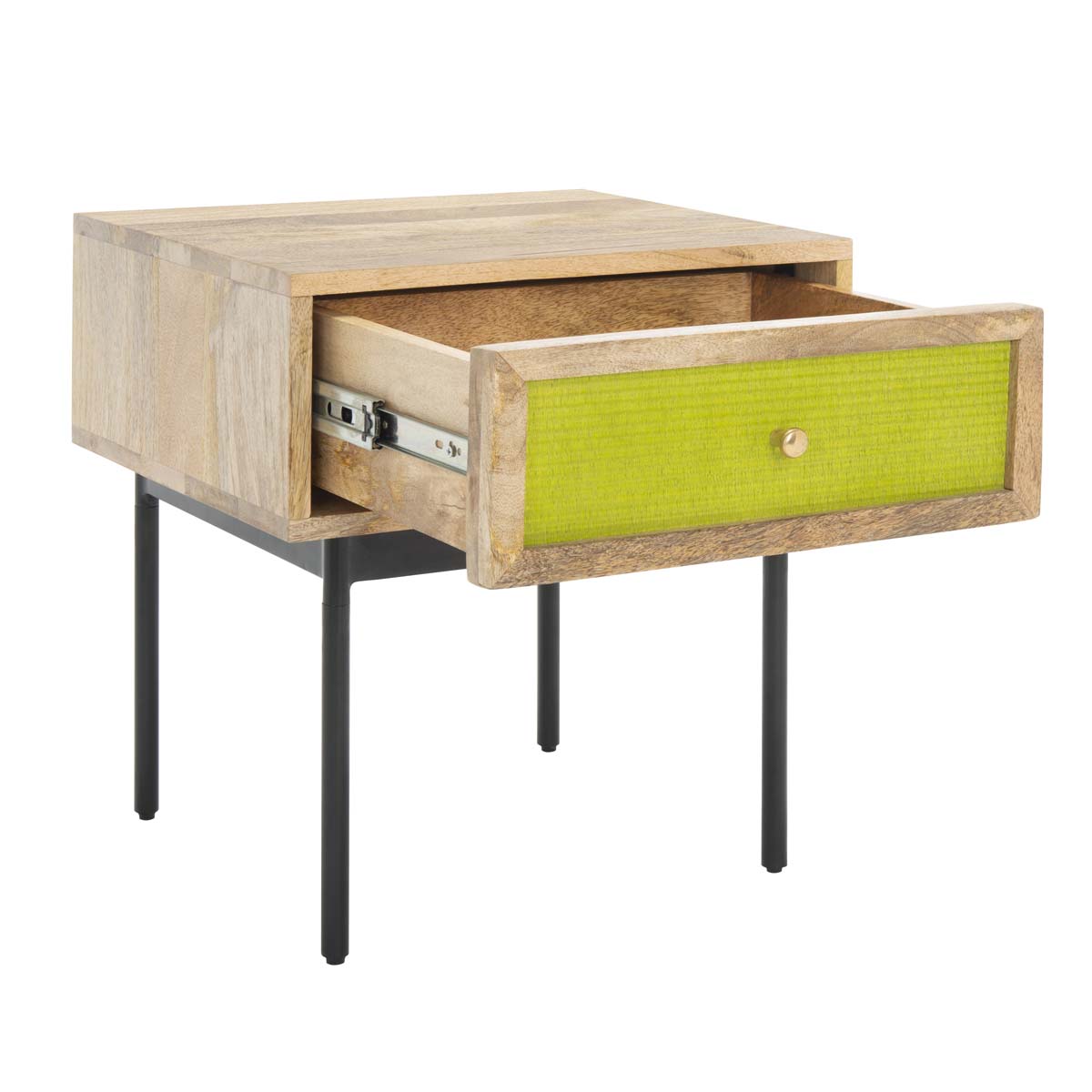 Safavieh Bahiti 1 Drawer Nighstand , NST9008 - Natural/Black