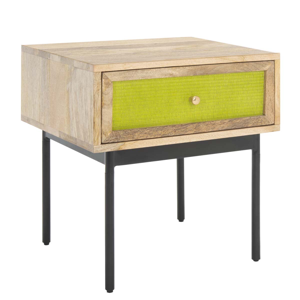 Safavieh Bahiti 1 Drawer Nighstand , NST9008 - Natural/Black