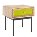 Safavieh Bahiti 1 Drawer Nighstand , NST9008 - Natural/Black