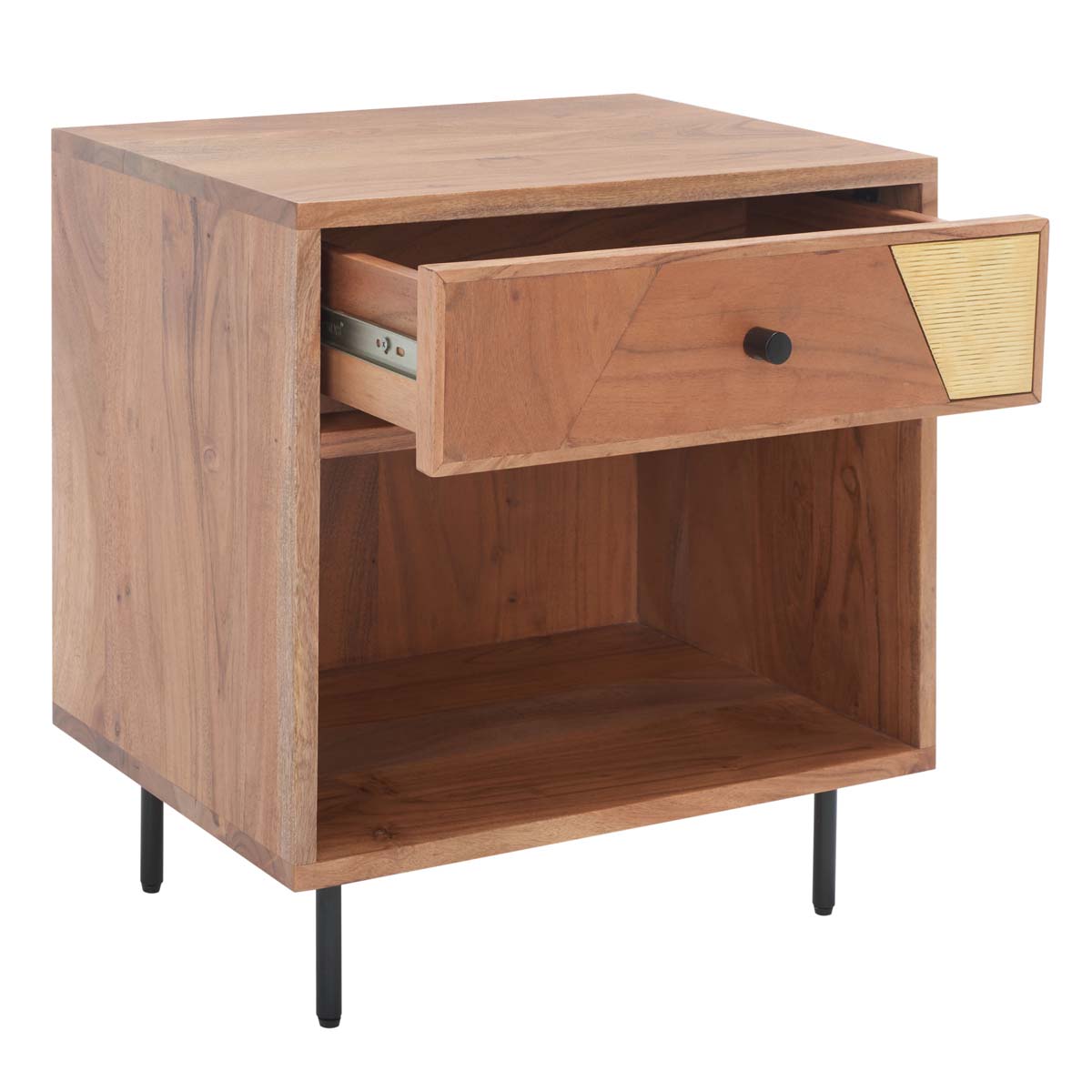 Safavieh Benford 1 Drawer Nighstand , NST9010 - Natural/Gold