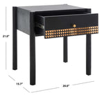 Safavieh Errington 1 Drawer Nightstand , NST9011 - Black / Gold