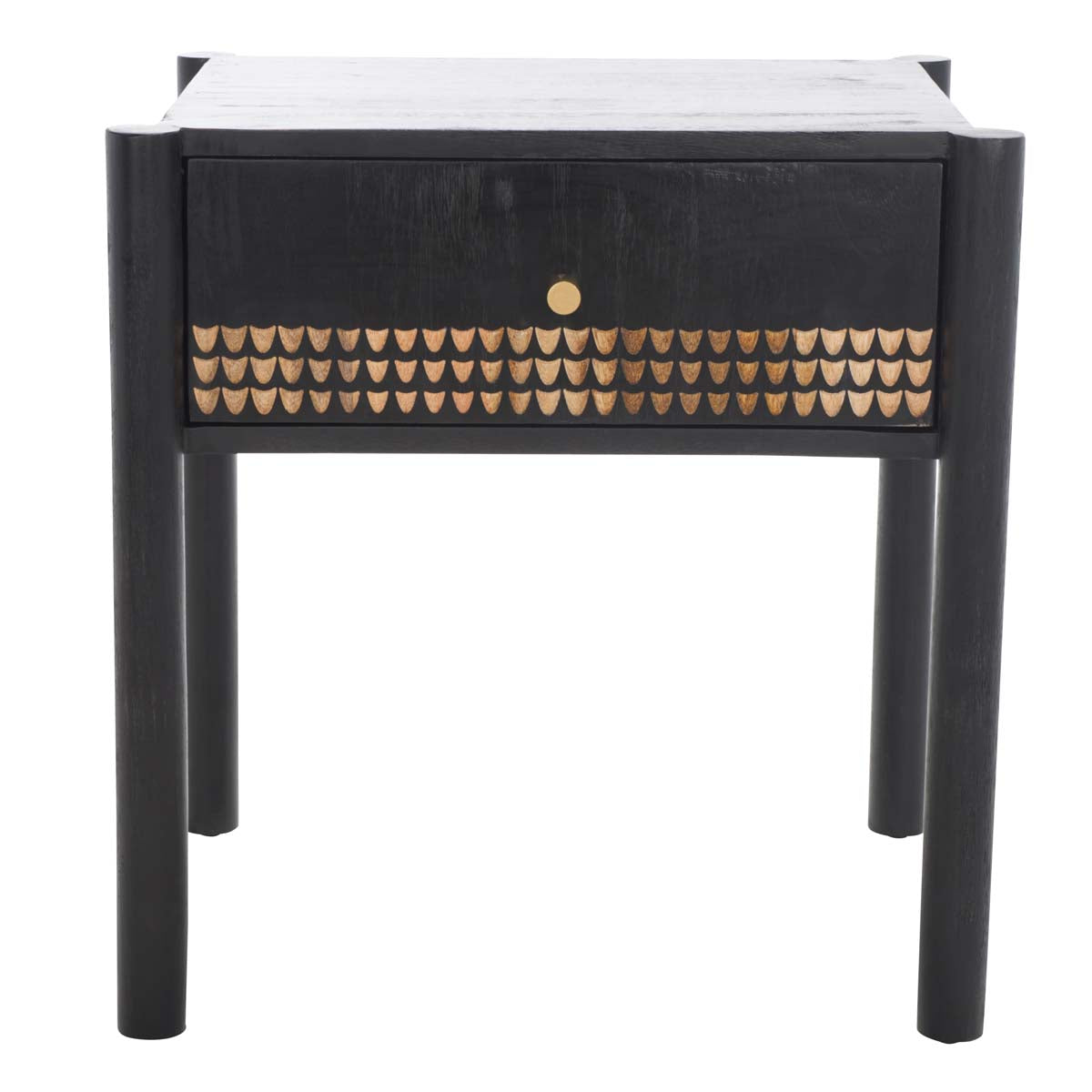 Safavieh Errington 1 Drawer Nightstand , NST9011 - Black / Gold