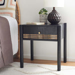Safavieh Errington 1 Drawer Nightstand , NST9011 - Black / Gold