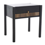 Safavieh Errington 1 Drawer Nightstand , NST9011 - Black / Gold