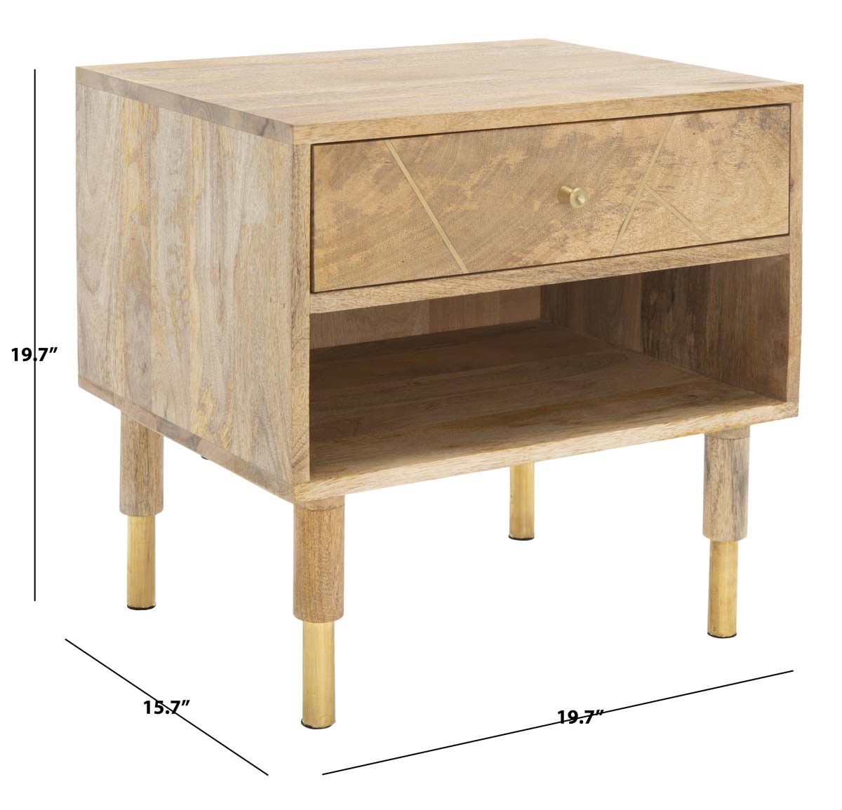 Safavieh Taft 1 Drawer Nighstand , NST9012 - Natural