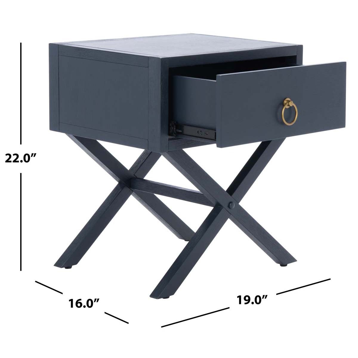 Safavieh Odilia 1 Drawer Nightstand, NST9200 - Navy