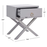 Safavieh Odilia 1 Drawer Nightstand , NST9200 - Grey