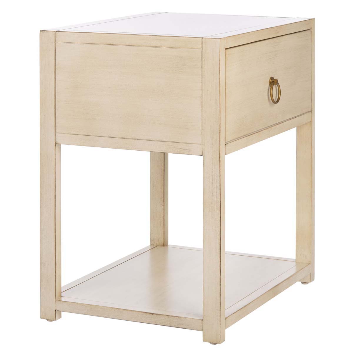 Safavieh Yudi 1 Drawer 1 Shelf Nightstand, NST9201 - Antique White