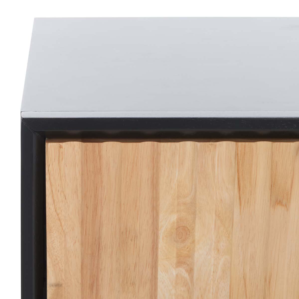 Safavieh Grayden 1 Drawer Nightstand  , NST9203 - Black Body / Natural Front Drawer