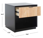 Safavieh Grayden 1 Drawer Nightstand  , NST9203 - Black Body / Natural Front Drawer