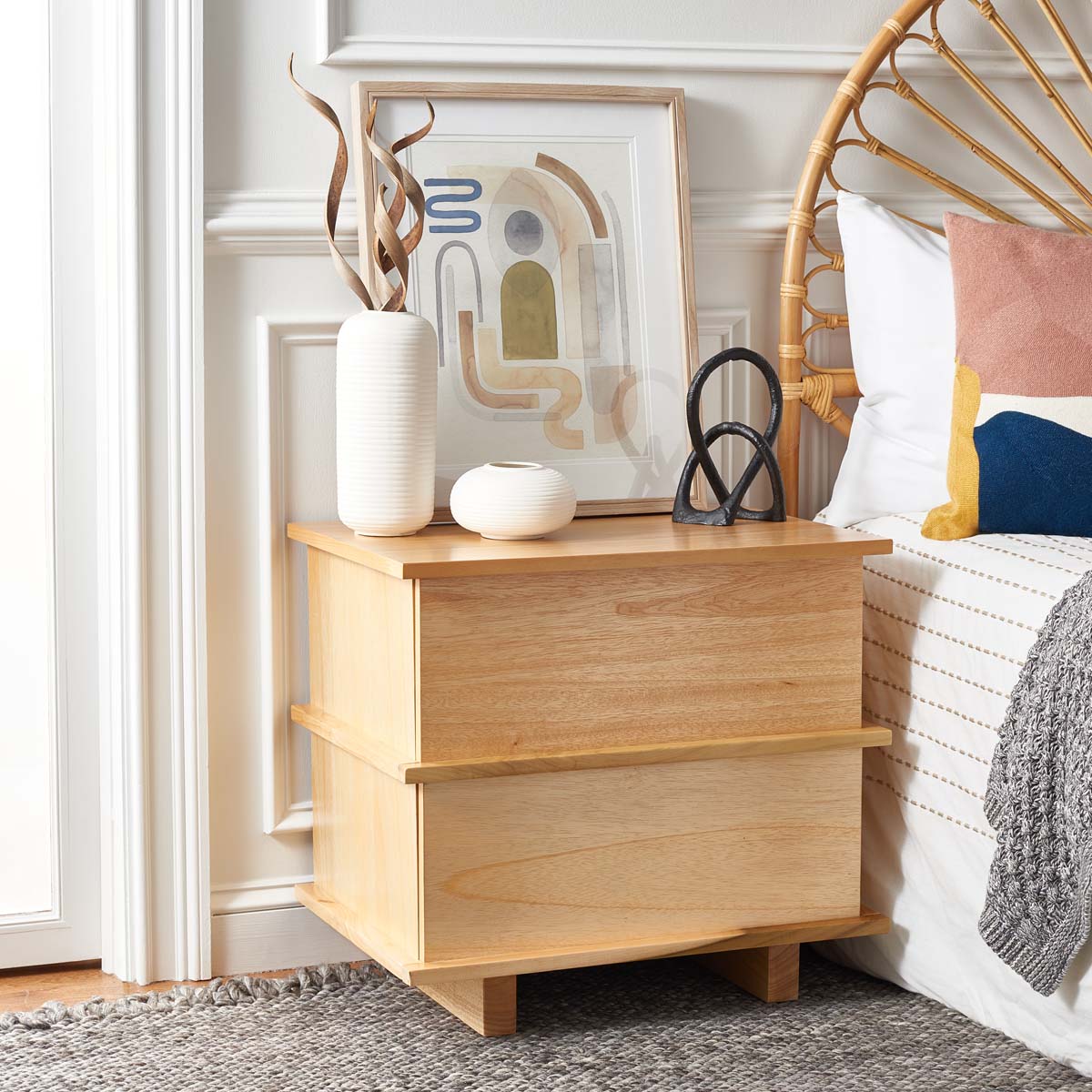 Safavieh Rodney 2 Drawer Nightstand , NST9204 - Natural