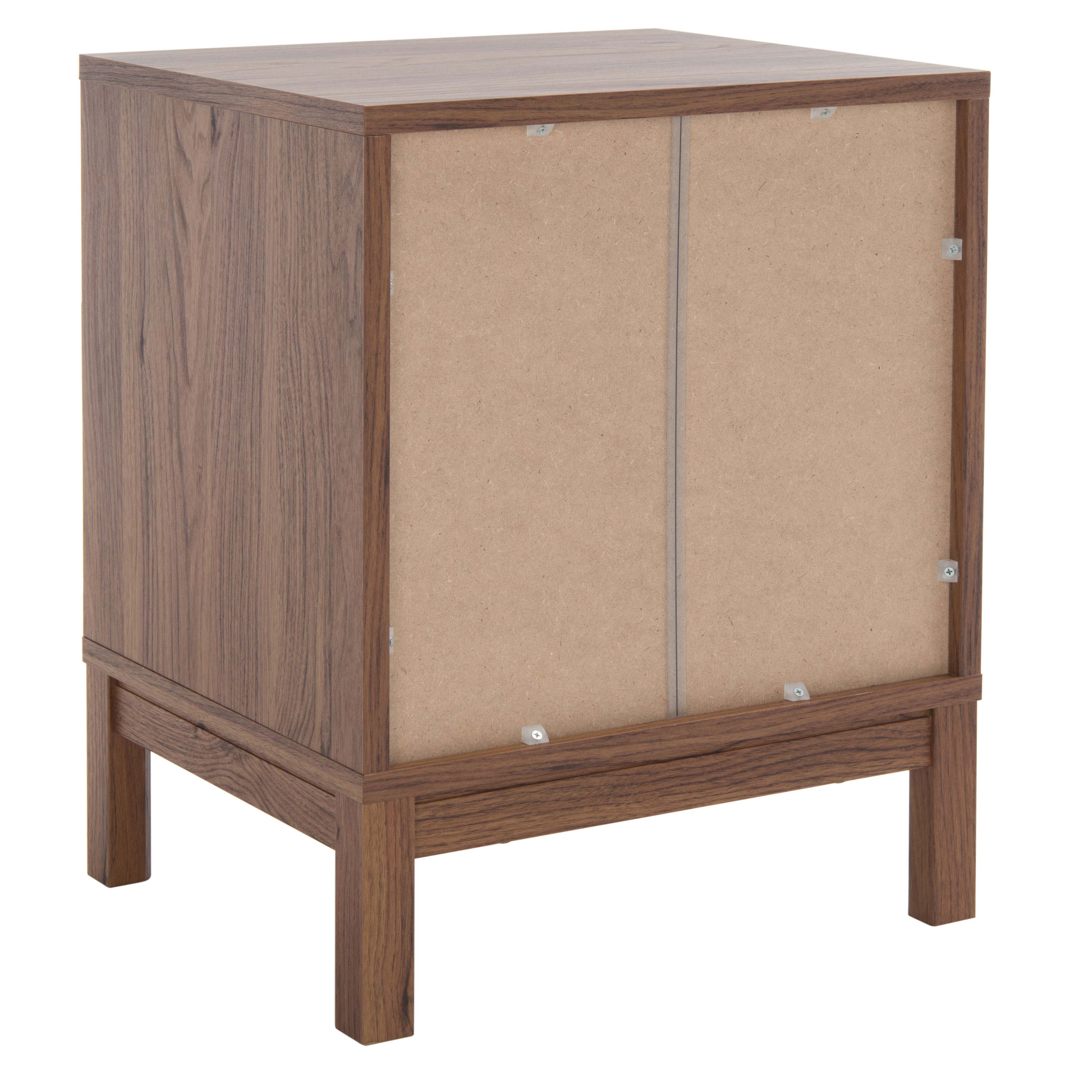 Safavieh Galio 2 Drawer Nightstand , NST9600 - Walnut / Gold