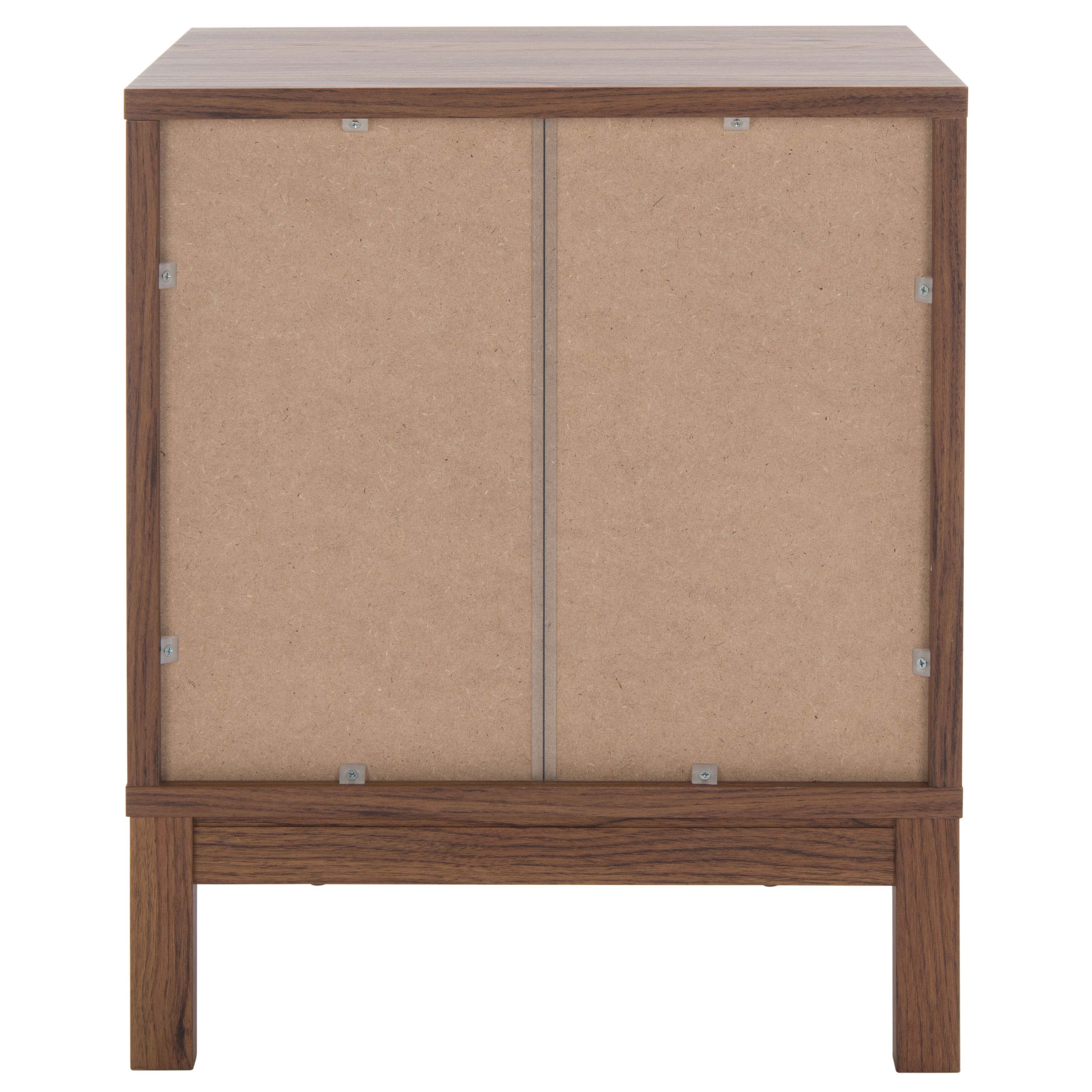 Safavieh Galio 2 Drawer Nightstand , NST9600 - Walnut / Gold