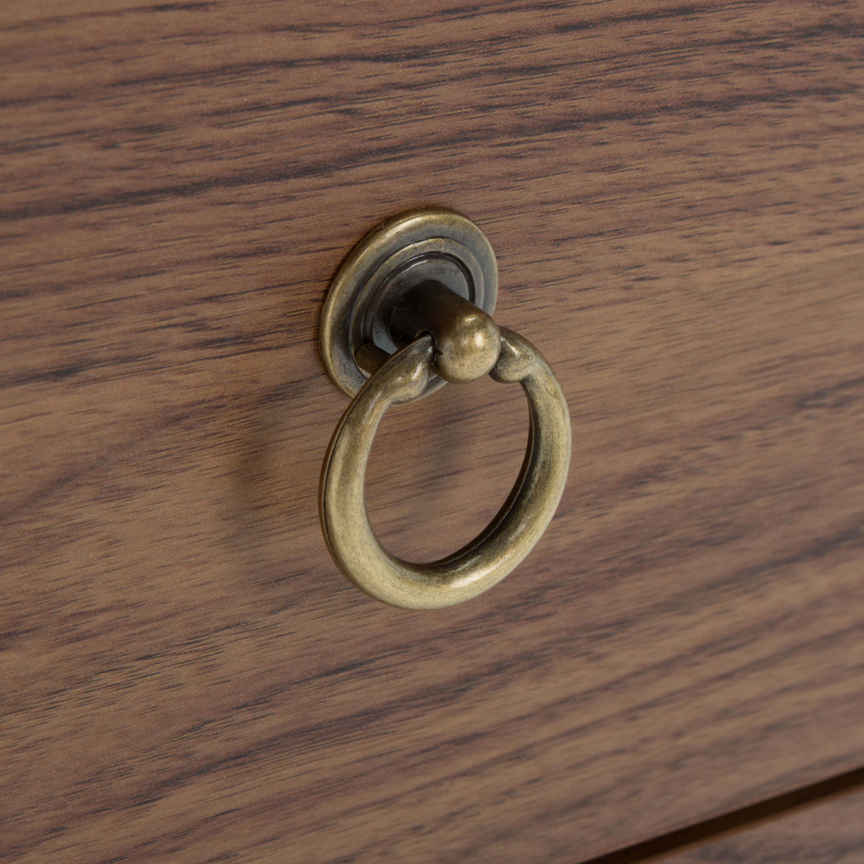 Safavieh Galio 2 Drawer Nightstand , NST9600 - Walnut / Gold