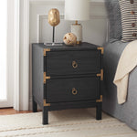 Safavieh Galio 2 Drawer Nightstand , NST9600 - Black / Gold