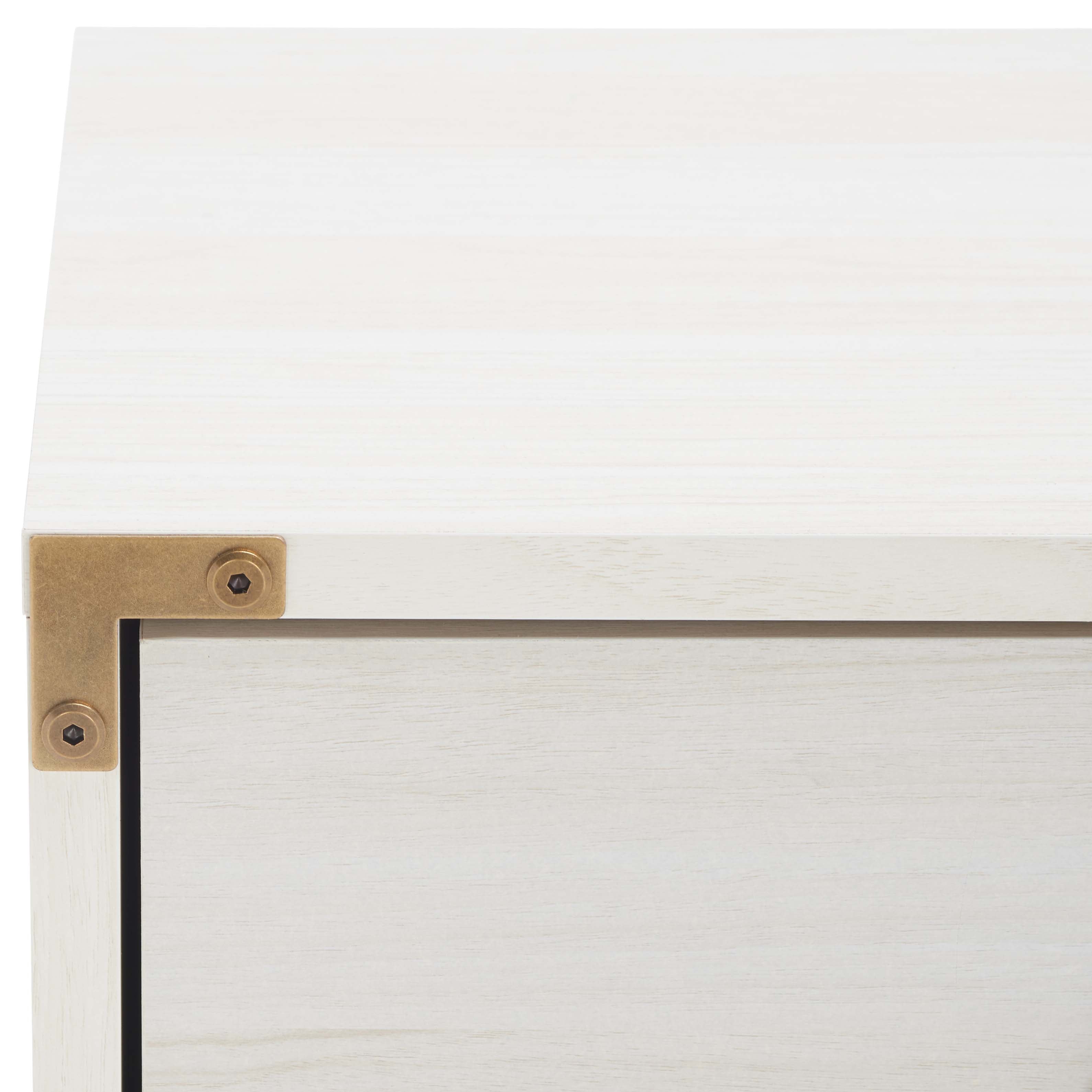 Safavieh Galio 2 Drawer Nightstand , NST9600 - White / Gold