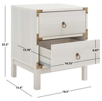 Safavieh Galio 2 Drawer Nightstand , NST9600 - White / Gold