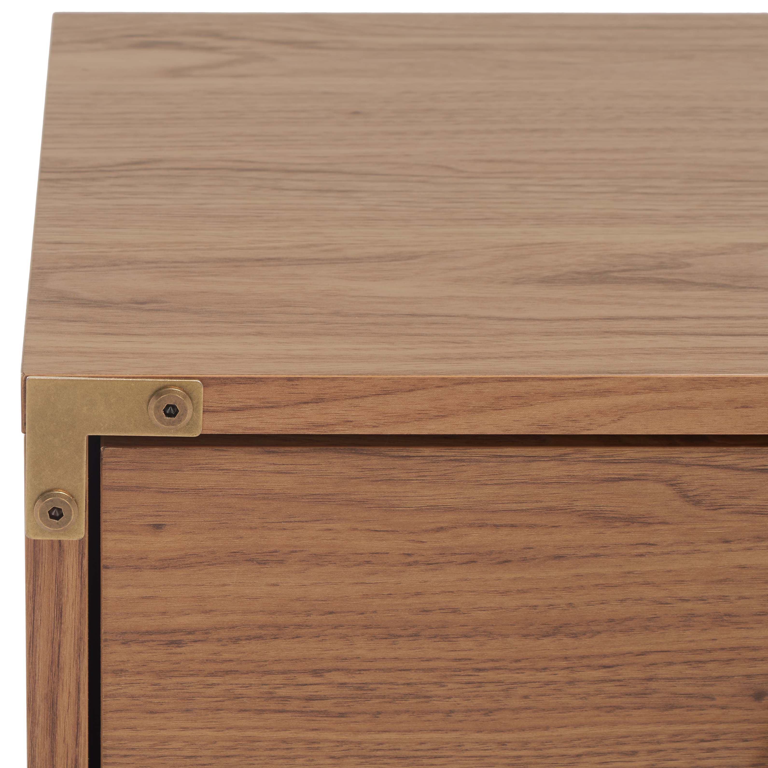 Safavieh Galio 2 Drawer Nightstand , NST9600 - Oak / Gold