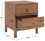 Safavieh Galio 2 Drawer Nightstand , NST9600 - Oak / Gold