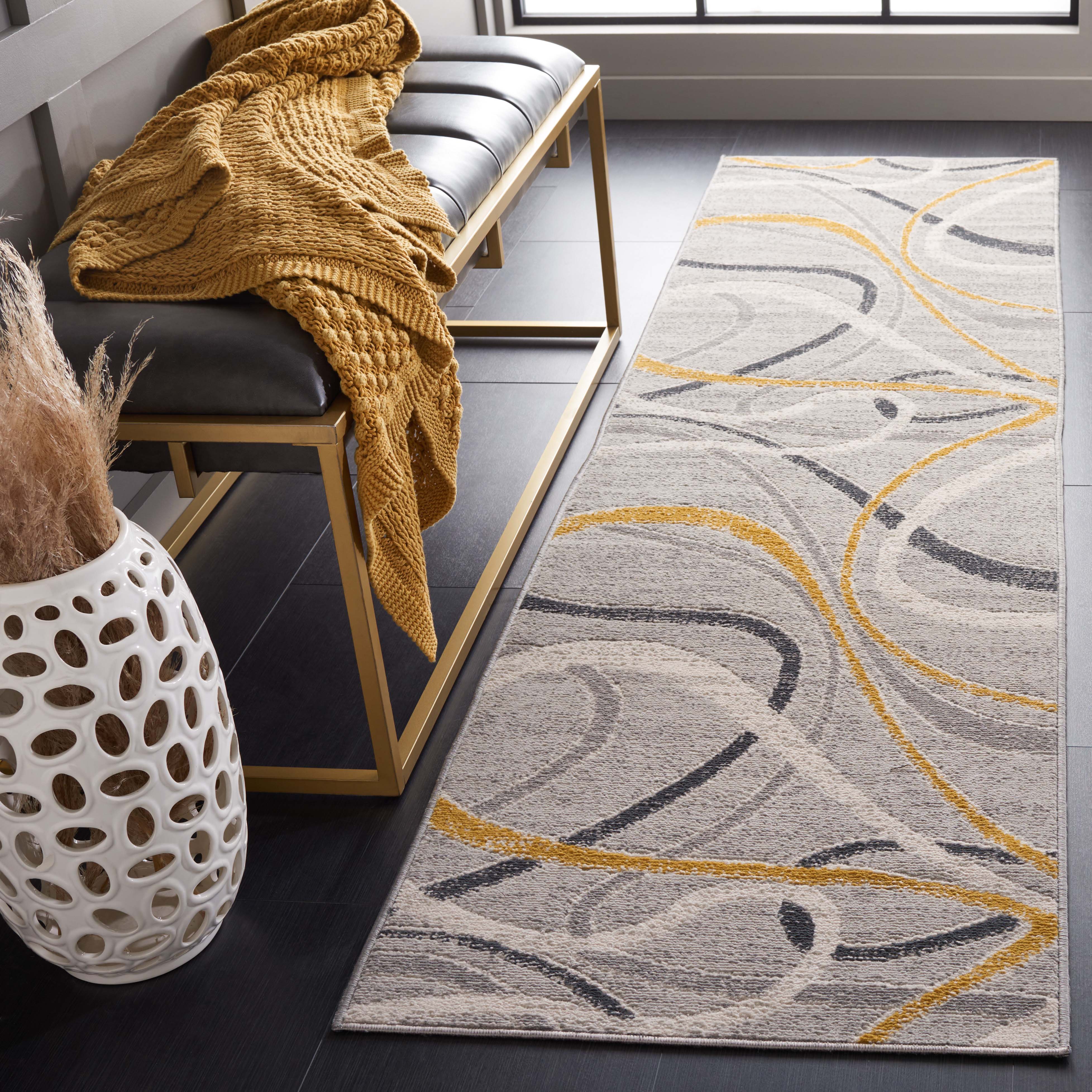 Safavieh Odyssey 812 Rug, ODY812 - Grey / Gold Ivory