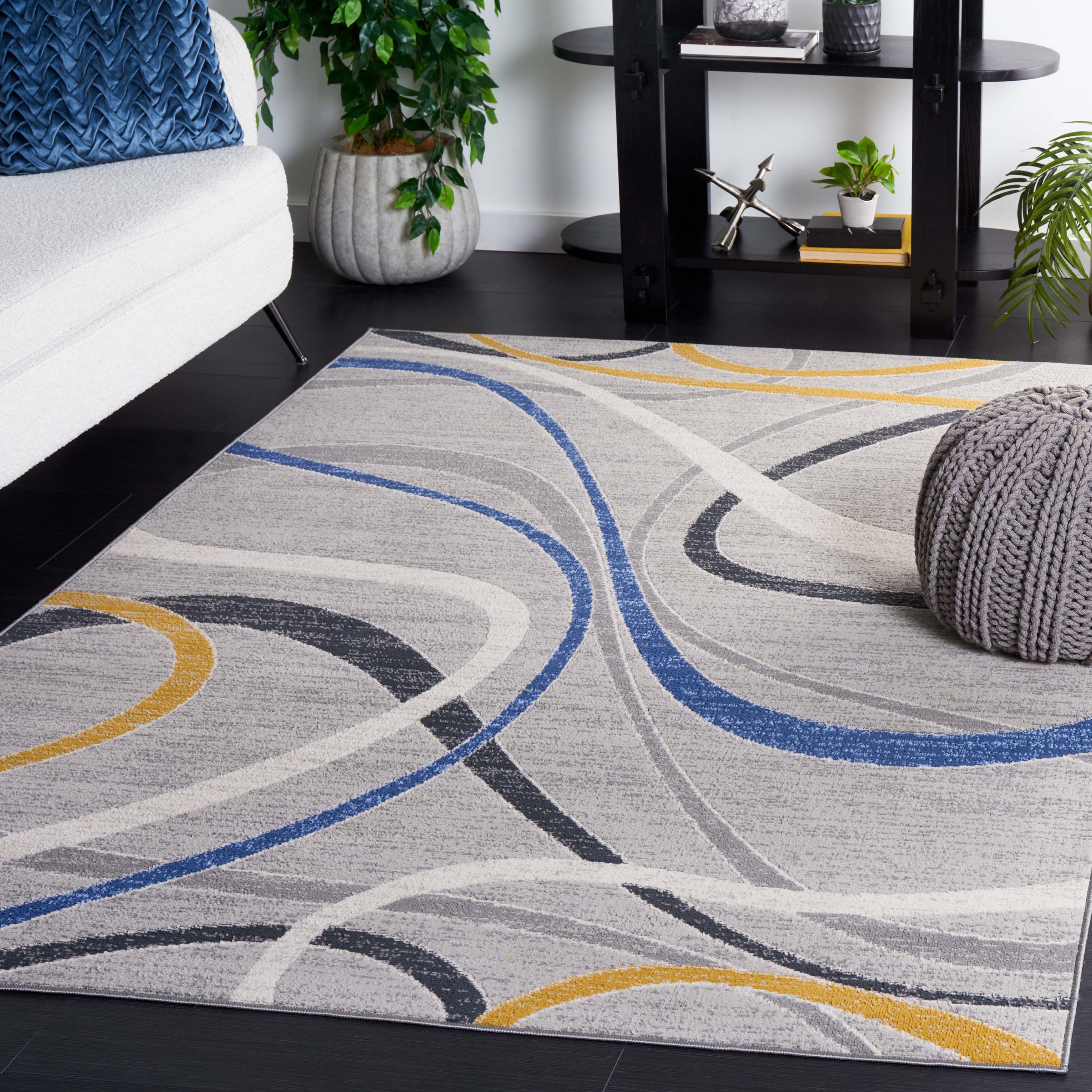 Safavieh Odyssey 812 Rug, ODY812 - Grey / Blue Gold