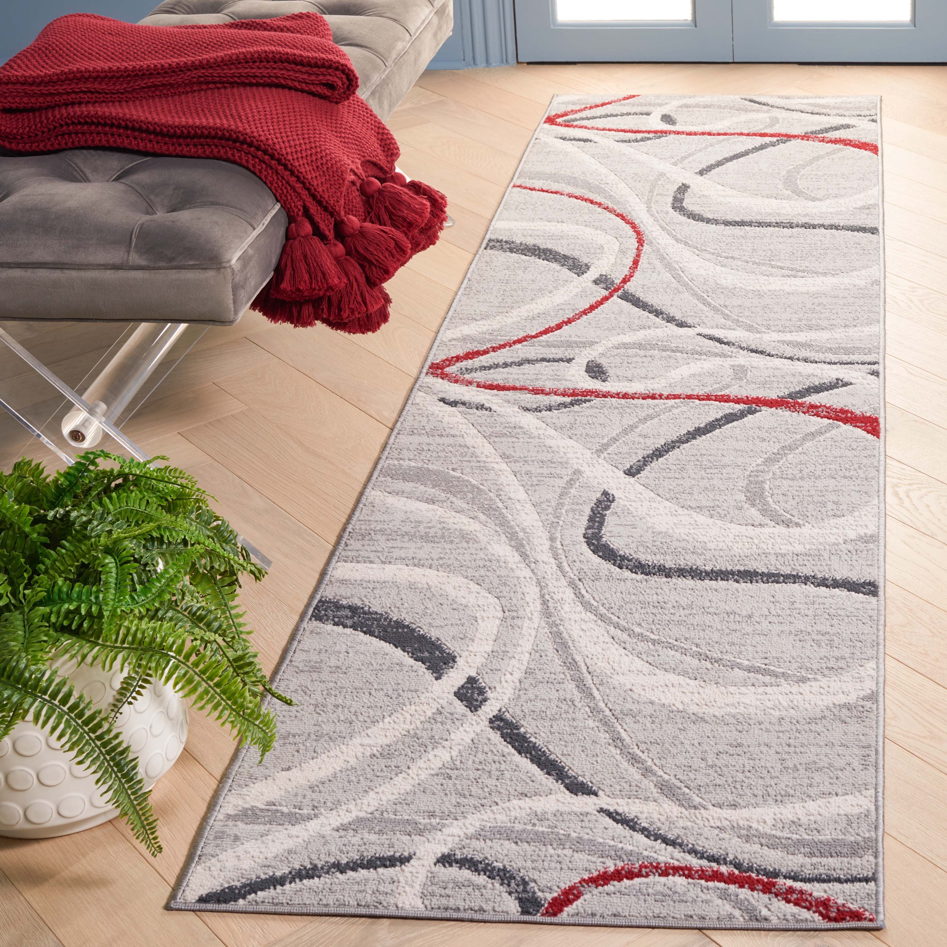 Safavieh Odyssey 812 Rug, ODY812 - Grey / Red Ivory