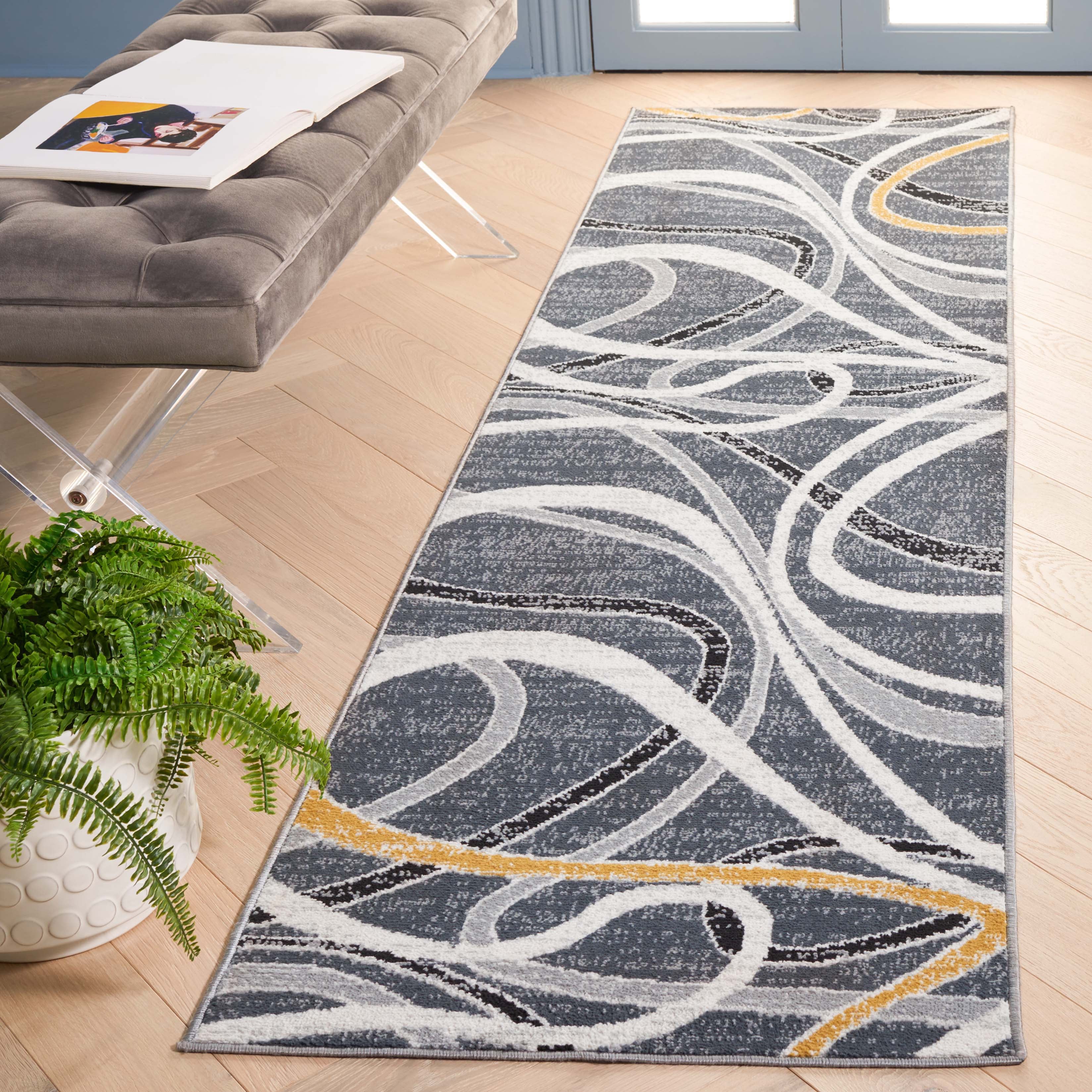 Safavieh Odyssey 812 Rug, ODY812 - Black / Grey Gold