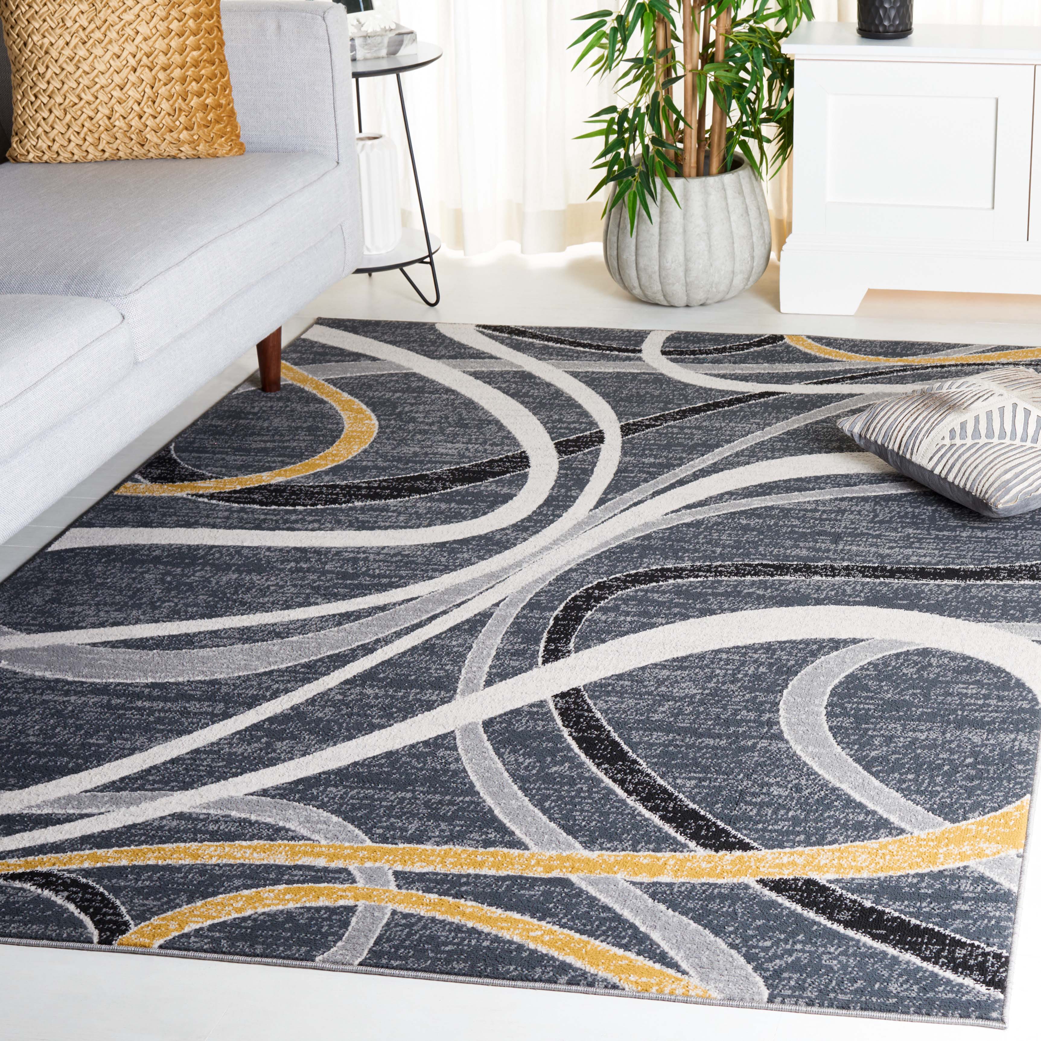 Safavieh Odyssey 812 Rug, ODY812 - Black / Grey Gold