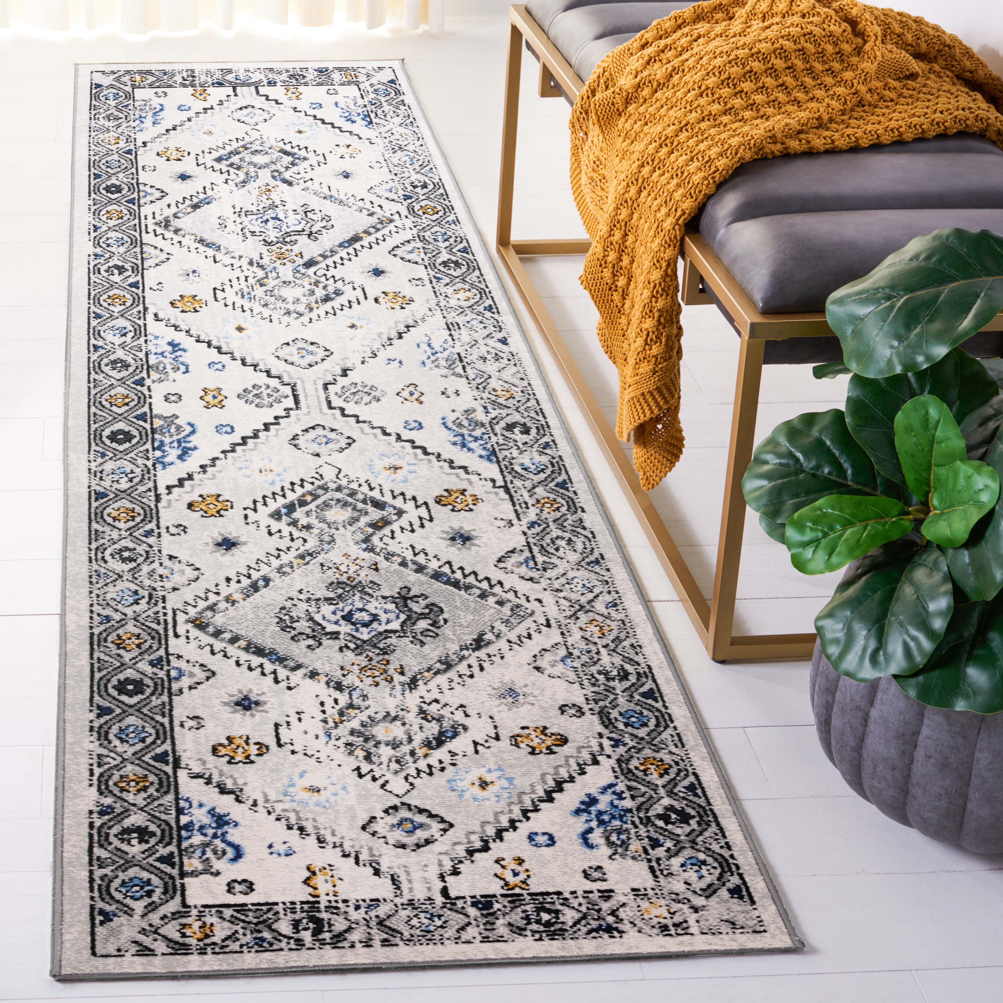 Safavieh Odyssey 858 Rug, ODY858 - Grey / Blue Gold