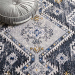 Safavieh Odyssey 858 Rug, ODY858 - Dark Grey / Blue Gold
