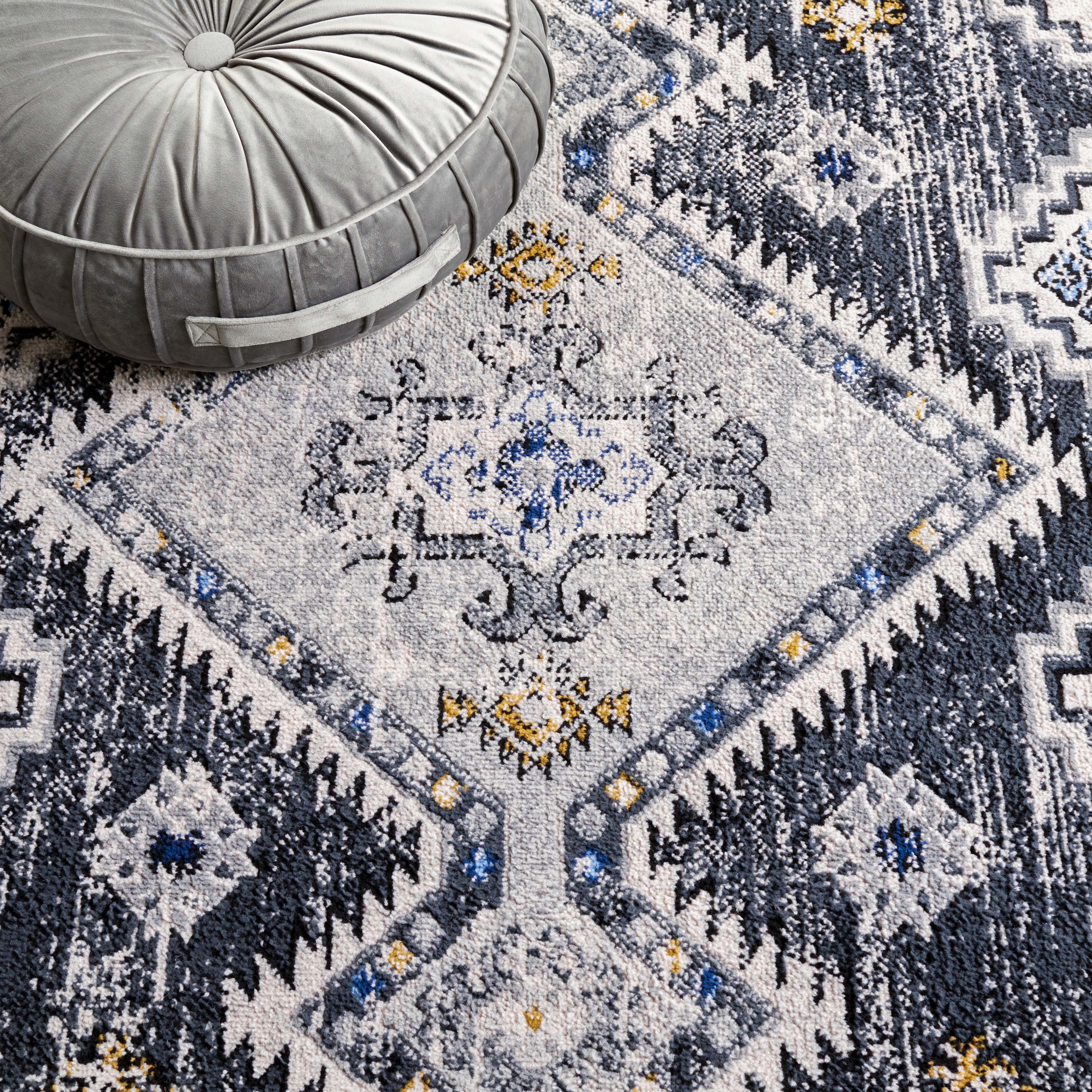 Safavieh Odyssey 858 Rug, ODY858 - Dark Grey / Blue Gold