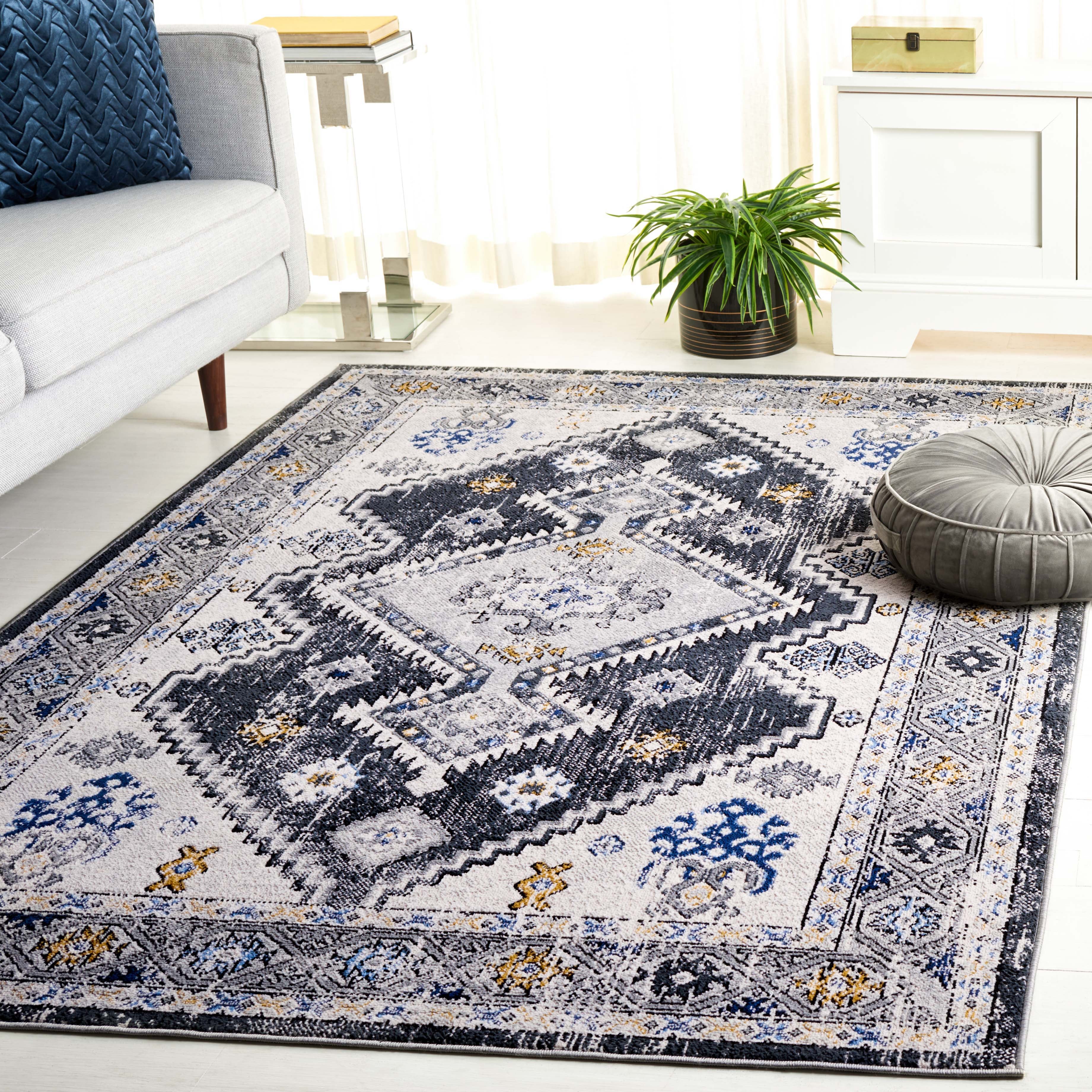 Safavieh Odyssey 858 Rug, ODY858 - Dark Grey / Blue Gold