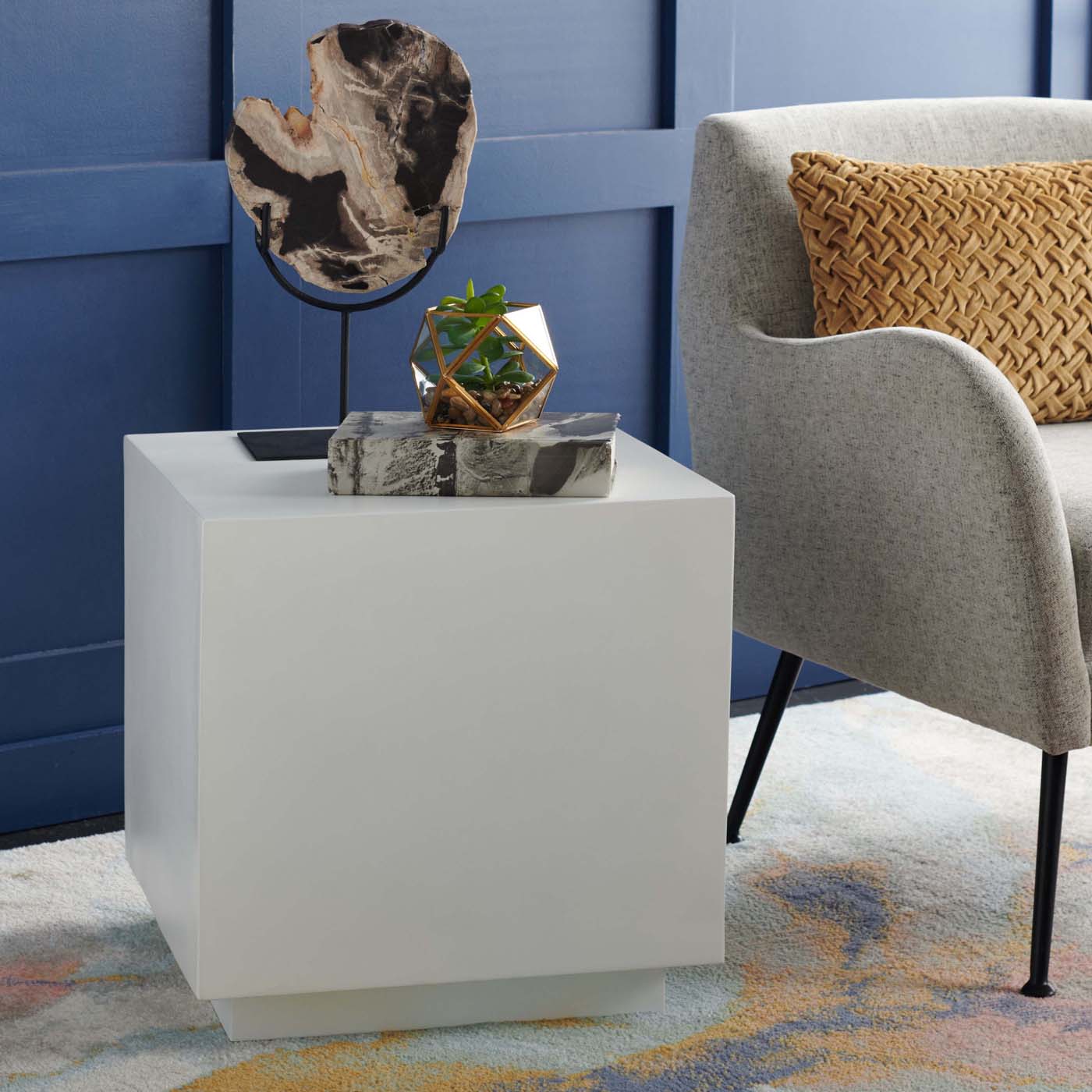 Safavieh Kolden Faux Concrete Stool , OTT3000 - White