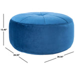 Safavieh Amais Round Ottoman , OTT4501 - Navy