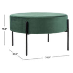 Safavieh Lisbon Round Cocktail Ottoman , OTT6203 - Malachite Green / Black