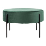 Safavieh Lisbon Round Cocktail Ottoman , OTT6203 - Malachite Green / Black