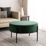 Safavieh Lisbon Round Cocktail Ottoman , OTT6203 - Malachite Green / Black
