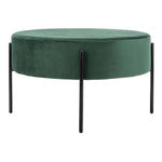Safavieh Lisbon Round Cocktail Ottoman , OTT6203 - Malachite Green / Black