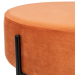 Safavieh Lisbon Round Cocktail Ottoman , OTT6203 - Sienna / Black
